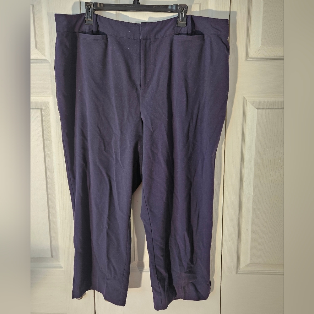 Sz 20w CJ Banks navy capri pants slacks women's career